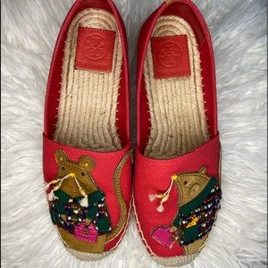 Tory Burch red espadrille.. size 7